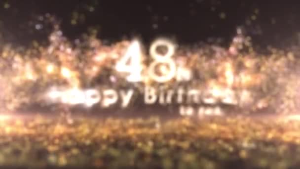 Wszystkiego Najlepszego Okazji Urodzin Złotym Konfetti Cząstkami Urodziny Urodziny — Wideo stockowe