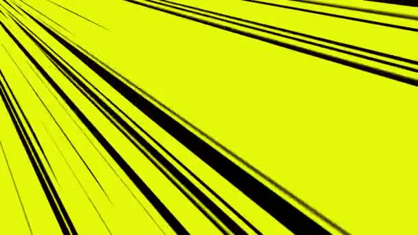 Çizgi Film Arka Planı Hız Çizgileri Siyah Sarı Renkler Anime — Stok video