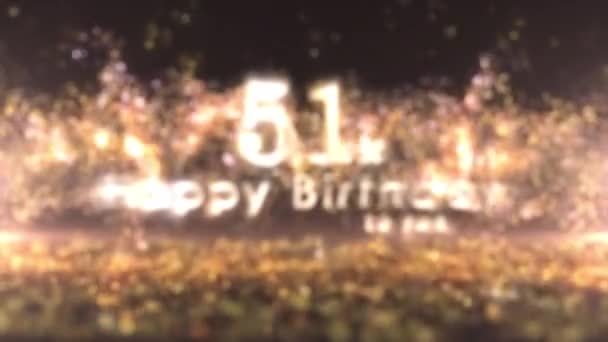 Saludo Feliz Cumpleaños Con Confeti Oro Partículas Cumpleaños Celebración Cumpleaños — Vídeo de stock