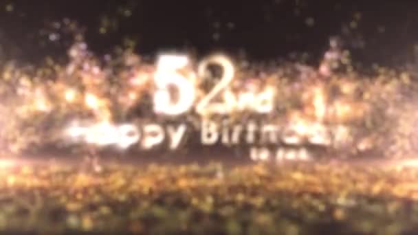Feliz Aniversário Cumprimentos Com Confetes Dourados Partículas Anos Celebração Aniversário — Vídeo de Stock