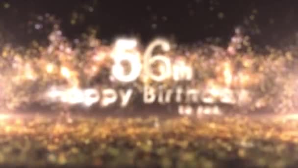 Feliz Saludo Cumpleaños Con Confeti Oro Partículas Cumpleaños Celebración Cumpleaños — Vídeo de stock