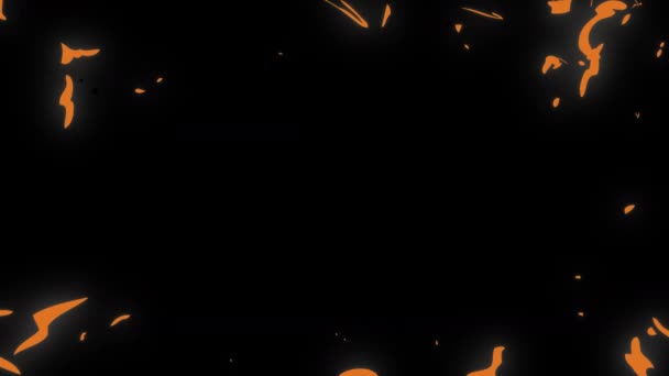 カートゥーン火のオレンジ色 アニメグラフィックス アルファチャンネル付きアニメ火 — ストック動画