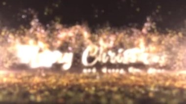 Mutlu Noeller ve mutlu yıllar, tebrikler bayrak, altın parçacıklar, yeni yıl tebrikleri