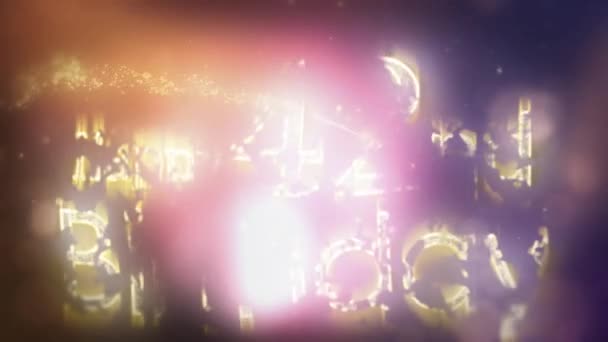 Grattis Årsdagen Med Stjärnor Och Gyllene Partiklar Födelsedag — Stockvideo