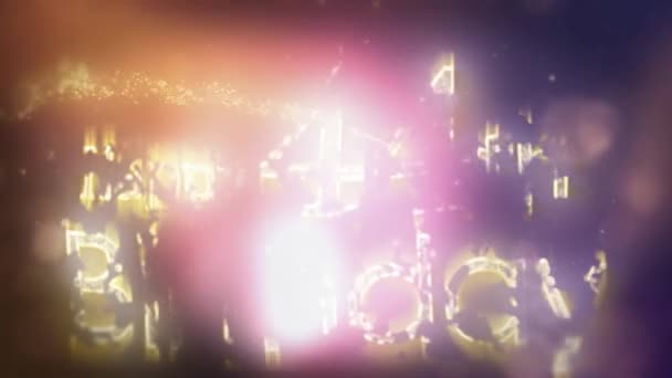 Joyeux 44E Anniversaire Salutation Avec Des Étoiles Des Particules Anniversaire — Video