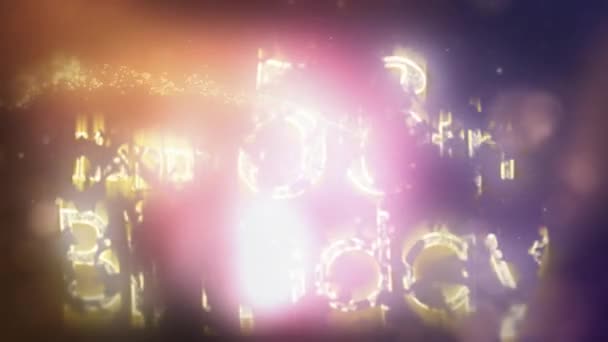 Yıldızlar Altın Parçacıklarla Dolu Doğum Günün Kutlu Olsun — Stok video
