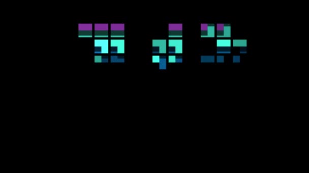 Pixel Číslo Retro Stylu Číslo Deset Alfa Kanál — Stock video