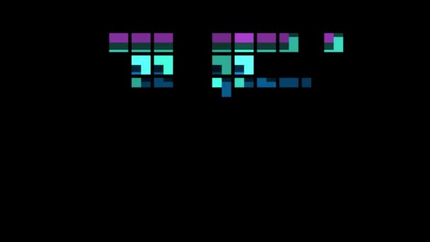 Pixelzahl Retro Stil Zahl Fünfzehn Alphakanal — Stockvideo