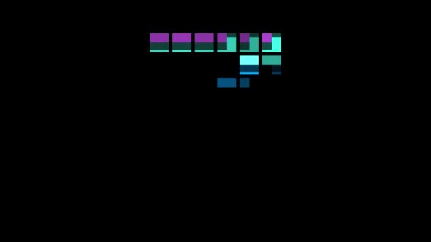 Pixel Nummer Retro Stijl Nummer Zeven Alpha Kanaal — Stockvideo