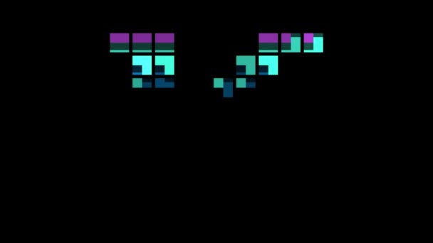 Pixel Nummer Retro Stijl Nummer Zestien Alpha Kanaal — Stockvideo