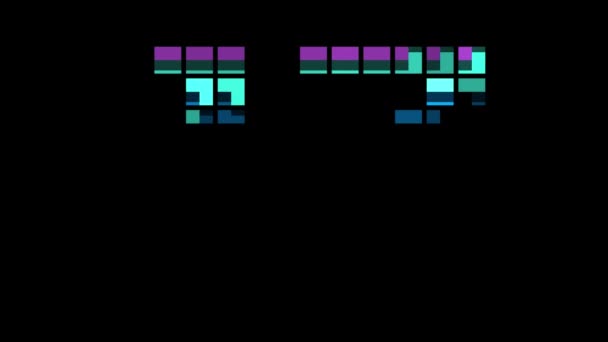 Chiffre Pixel Dans Style Rétro Numéro Dix Sept Canal Alpha — Video