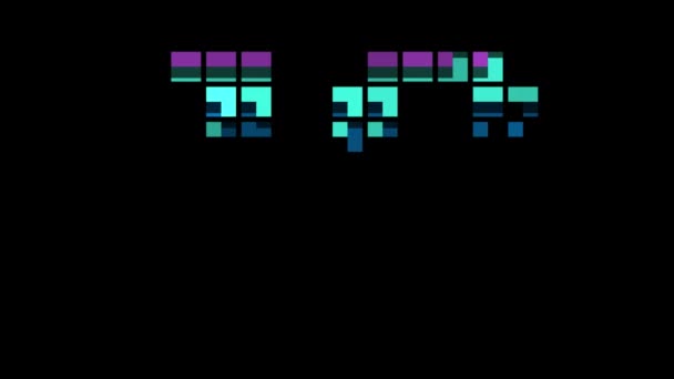 Piksel Numarası Retro Tarzı Numara Alfa Kanalı — Stok video