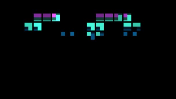 Pixelzahl Retro Stil Zahl Alphakanal — Stockvideo