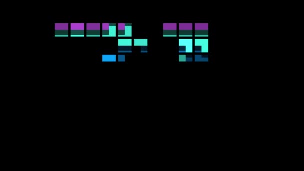 Pixelzahl Retro Stil Ziffer Alphakanal — Stockvideo