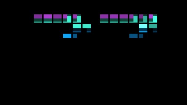 Chiffre Pixel Dans Style Rétro Chiffre Trente Sept Canal Alpha — Video