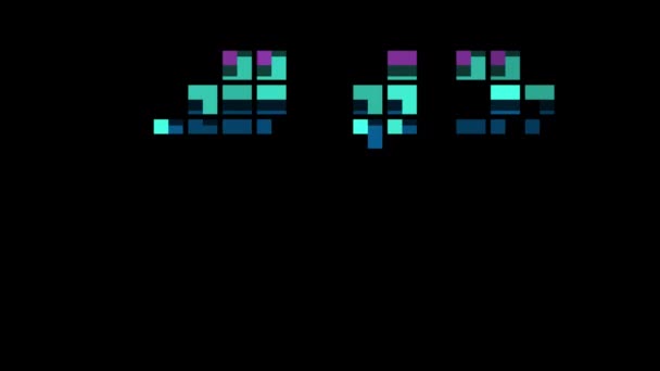 Chiffre Pixel Dans Style Rétro Chiffre Canal Alpha — Video