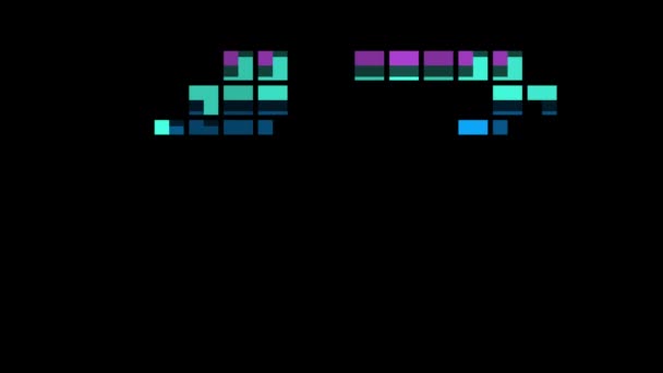 Chiffre Pixel Dans Style Rétro Chiffre Quarante Trois Canal Alpha — Video