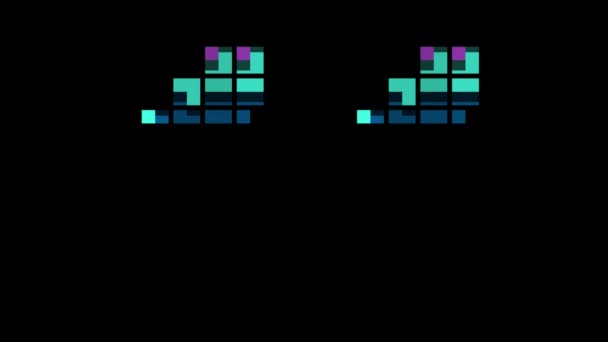 Chiffre Pixel Dans Style Rétro Chiffre Quarante Quatre Canal Alpha — Video