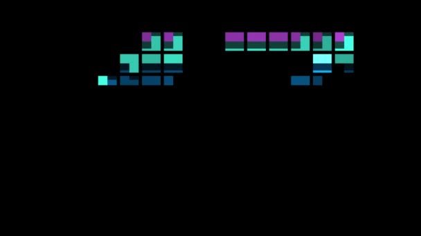 Chiffre Pixel Dans Style Rétro Chiffre Quarante Sept Canal Alpha — Video