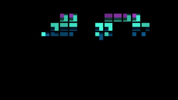 复古风格的Pixel数字48 数字48 Alpha通道 — 图库视频影像