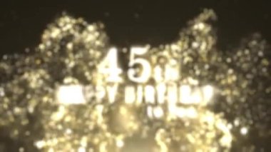 Altın parçacıklarıyla 45. doğum günün kutlu olsun, mutlu yıllar.