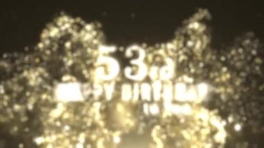 53. doğum günün kutlu olsun altın parçacıklarıyla, mutlu yıllar.
