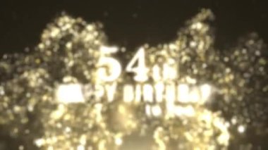 54. doğum günün kutlu olsun altın parçacıklarıyla, mutlu yıllar.