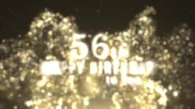 56. doğum günün kutlu olsun altın parçacıklarıyla, mutlu yıllar.