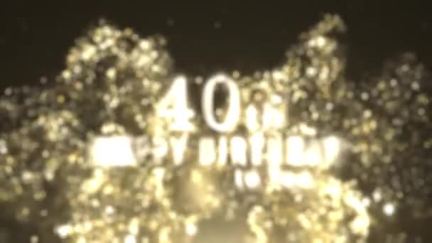 Χαρούμενος 40Ος Χαιρετισμός Γενεθλίων Χρυσά Σωματίδια Χαρούμενος Χαιρετισμός Γενεθλίων — Αρχείο Βίντεο