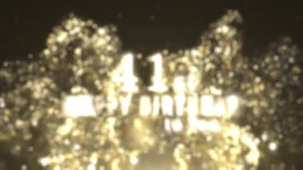 Ευτυχισμένος 41Ος Χαιρετισμός Γενεθλίων Χρυσά Σωματίδια Ευτυχισμένος Χαιρετισμός Γενεθλίων — Αρχείο Βίντεο