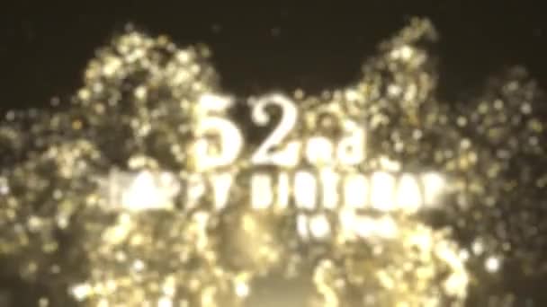 Feliz Aniversário Saudação Com Partículas Ouro Feliz Aniversário Saudação — Vídeo de Stock