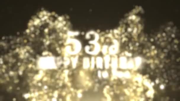 Χαρούμενος 53Ος Χαιρετισμός Γενεθλίων Χρυσά Σωματίδια Χαρούμενος Χαιρετισμός Γενεθλίων — Αρχείο Βίντεο