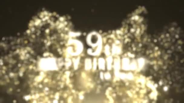 Feliz Cumpleaños Saludo Con Partículas Oro Feliz Cumpleaños Saludo — Vídeo de stock