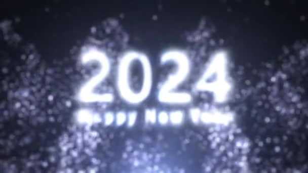 Hermoso Elegante Saludo Feliz Año Nuevo Feliz Año Nuevo 2024 — Vídeos de Stock