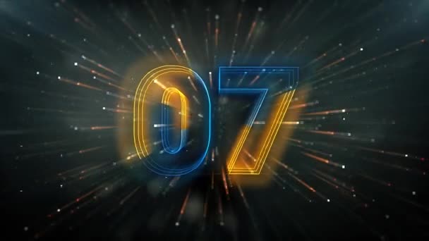 Happy New Year Countdown Neues Jahr 2024 Feuerwerk — Stockvideo