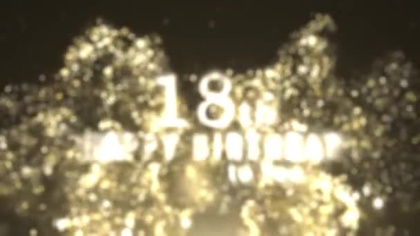 Feliz Aniversário Anos Cumprimentando Com Partículas Douradas Feliz Aniversário Cumprimentando — Vídeo de Stock