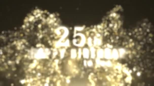 Grattis Årsdagen Med Gyllene Partiklar Grattis Födelsedagen — Stockvideo