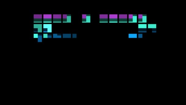 Pixelnummer Retrostil Nummer Femtio Tre Alfakanal — Stockvideo