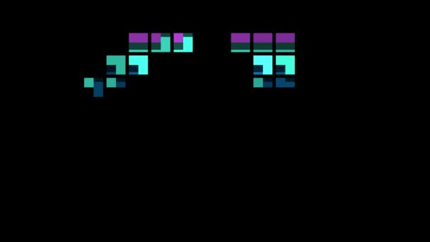 Chiffre Pixel Dans Style Rétro Numéro Soixante Canal Alpha — Video