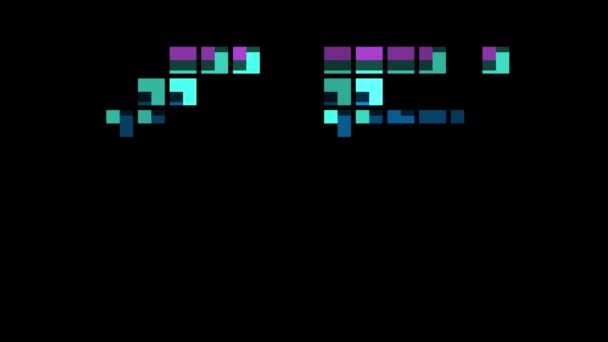 Pixel Nummer Retro Stijl Nummer Alpha Kanaal — Stockvideo