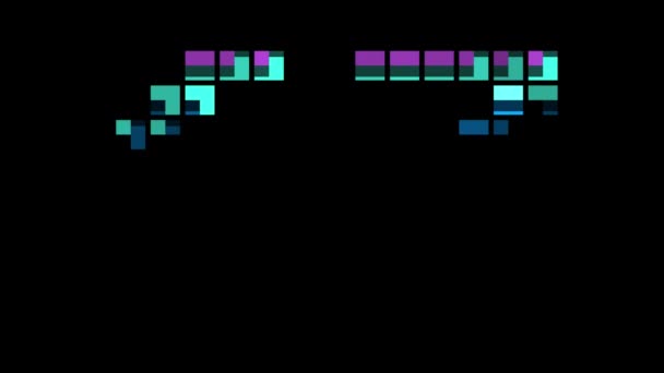 Chiffre Pixel Dans Style Rétro Numéro Soixante Sept Canal Alpha — Video