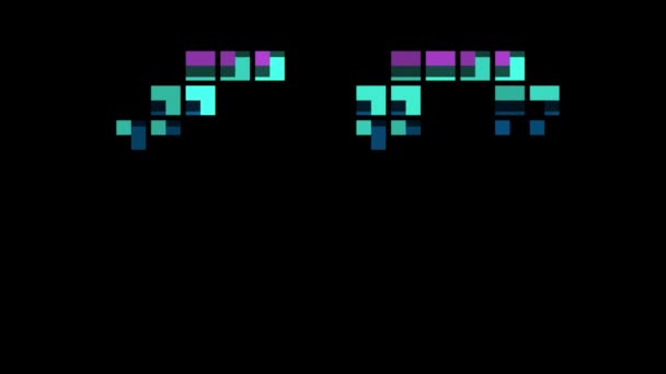 Chiffre Pixel Dans Style Rétro Numéro Soixante Neuf Canal Alpha — Video