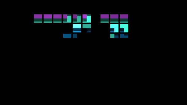 Numărul Pixeli Stil Retro Numărul Șaptezeci Unu Canal Alfa — Videoclip de stoc
