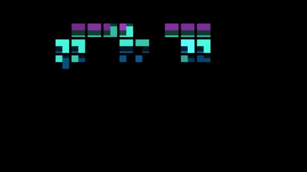 Chiffre Pixel Dans Style Rétro Numéro Canal Alpha — Video