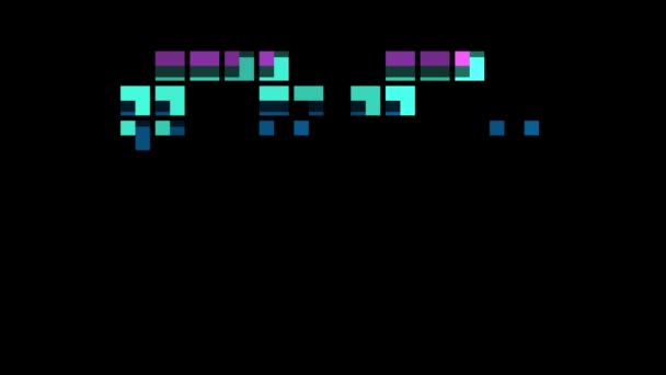 Pixelová Číslice Retro Stylu Číslo Osmdesát Dva Alfa Kanál — Stock video