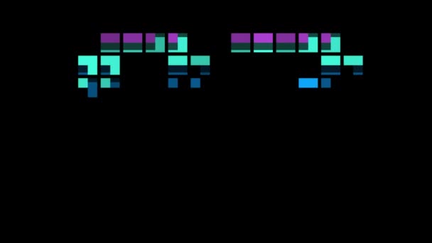 复古风格的Pixel数字83 第83号 Alpha通道 — 图库视频影像