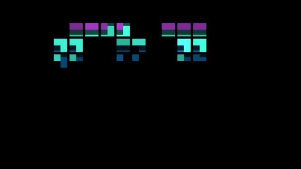 Pixel Cijfer Retro Stijl Nummer Eenennegentig Alpha Kanaal — Stockvideo