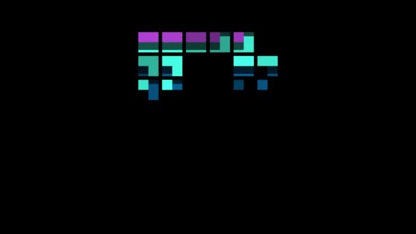 Pixelbuchstabe Retro Stil Buchstabe Alphakanal — Stockvideo