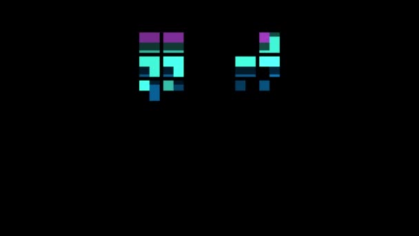 Pixel Lettre Dans Style Rétro Lettre Canal Alpha — Video