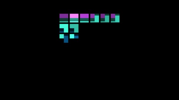 复古风格的Pixel字母F 字母F Alpha通道 — 图库视频影像